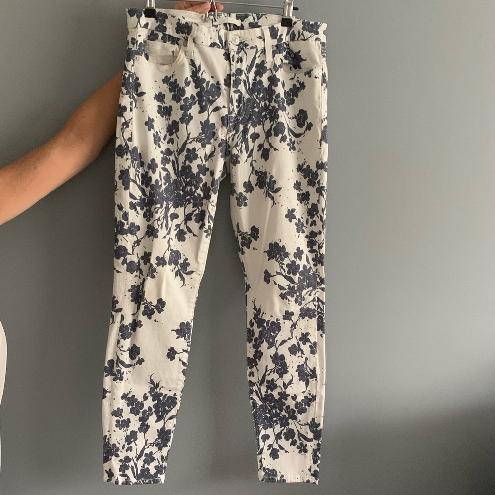 7 for all Mankind white printed jeans